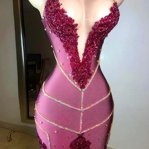 Pink Rhinestone Custom Dress